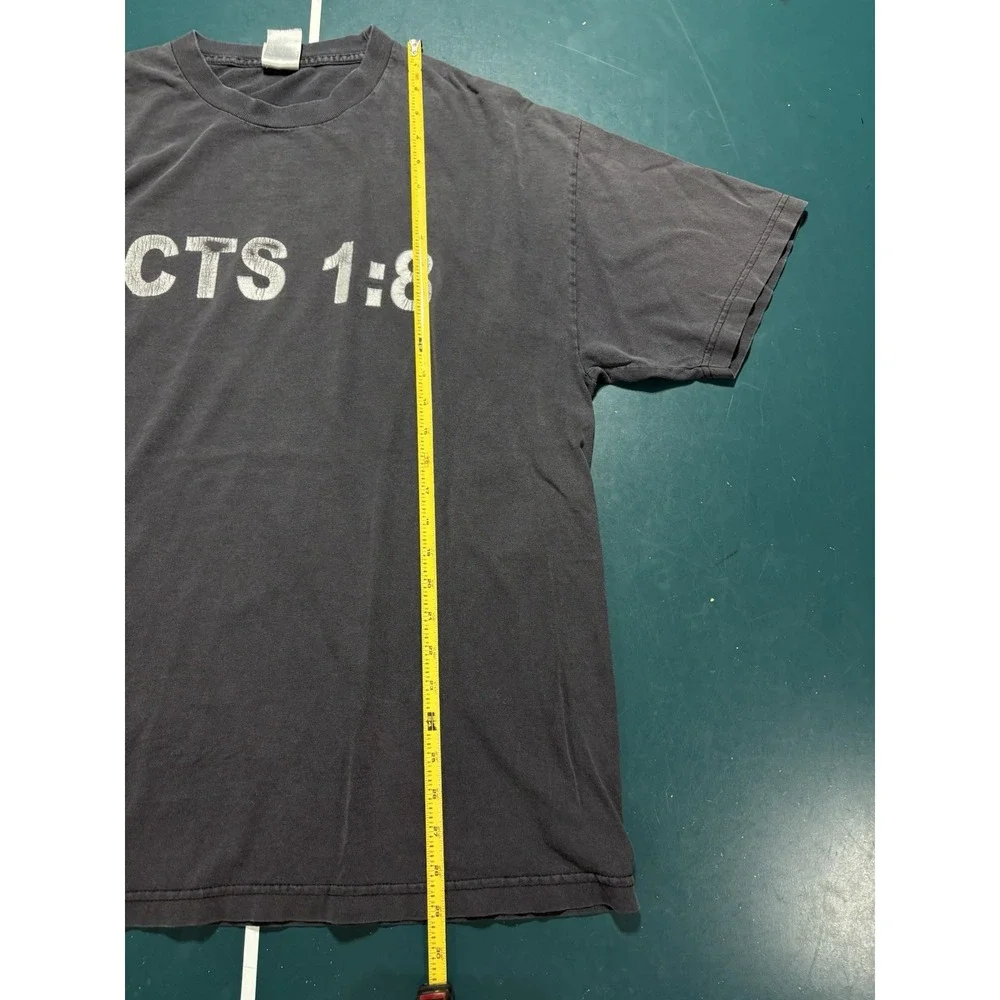 Vintage Acts 1:8 Bible Verse T-Shirt Men's XL Christian Jesus Faded Black 90s